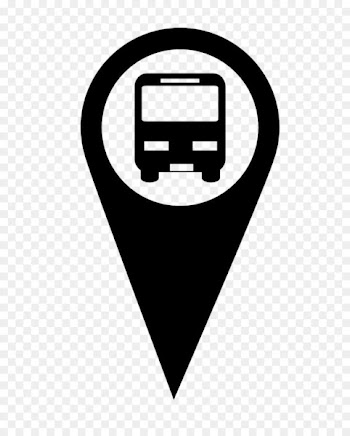 Bus stop Logo Icon - Bus positioning logo 