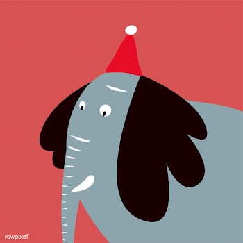 Bush elephant with a Christmas hat vector gra.. | Free stock vector - 477100