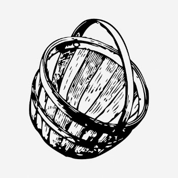 Bushel basket drawing, object vintage | Free Photo - rawpixel
