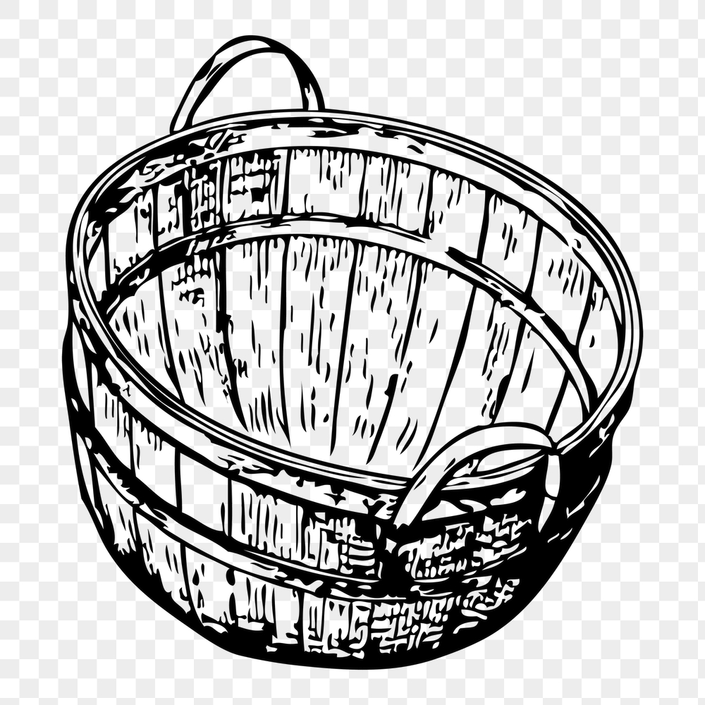 Bushel basket png sticker, vintage | Free PNG - rawpixel