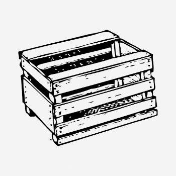 Bushel crate clipart, vintage object | Free Vector - rawpixel