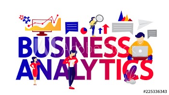 Business analytics and data analysis concept illustration