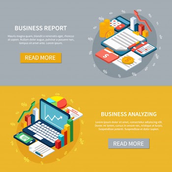Business analytics banners set Free Vector