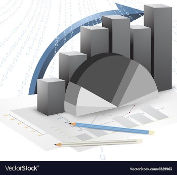 Business and bar graph vector image