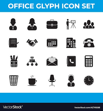 business and office glyph icons