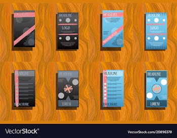 Business bifold brochure or magazine cover design vector image