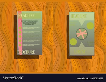 Business bifold brochure or magazine cover design vector image