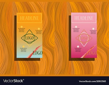 Business brochure template design with geometric vector image