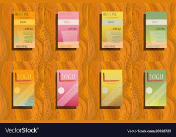 Business brochure template design with geometric vector image