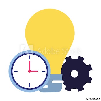business bulb clock gear icon