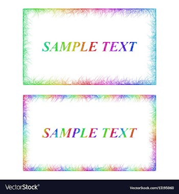 Business card border templates in rainbow colors vector image