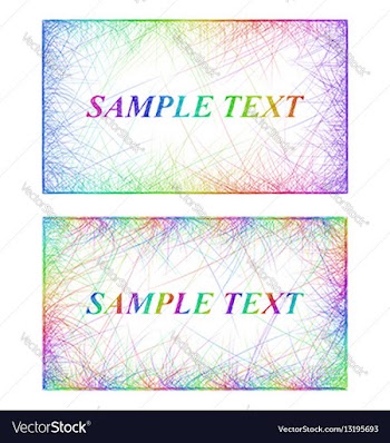 Business card border templates in rainbow colors vector image