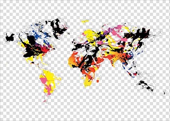 Business card, Colorful world map transparent background PNG clipart
