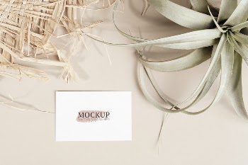 Business card decorated with woven | Free PSD Mockup - rawpixel