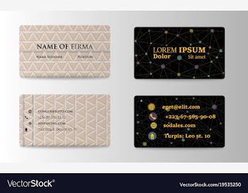 Business card design vector image