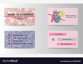Business card design with logo vector image