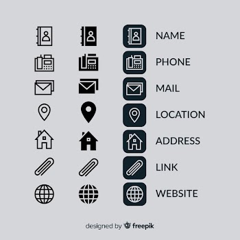 Business card icon collection Free Vector