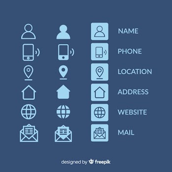 Business card icon set Free Vector