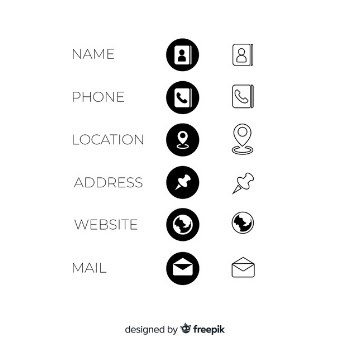 Business card icons collection Free Vector