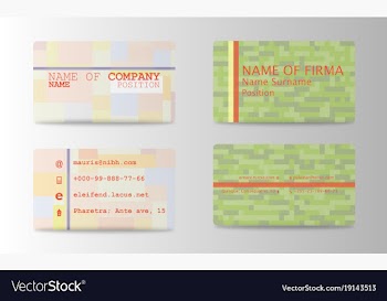 Business card ideas for designers and web design vector image