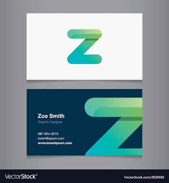  					Business card letter z vector image														