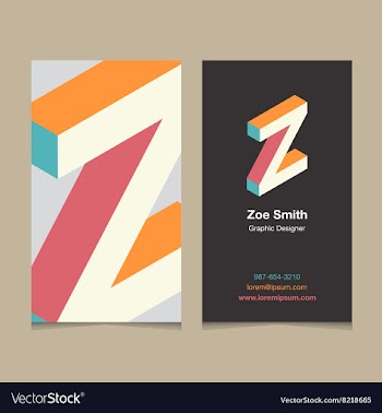  					Business card letter Z vector image														