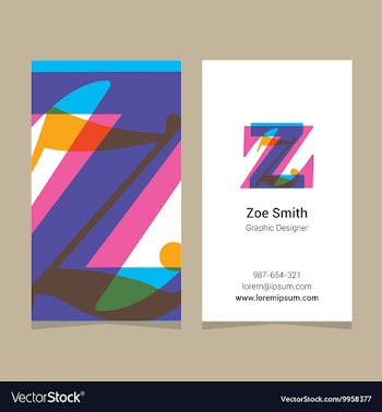  					Business card letter Z vector image														