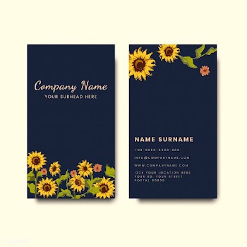 Business card mockups with sunflower design | Free stock vector - 558716