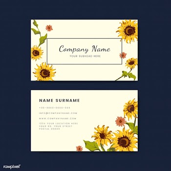 Business card mockups with sunflower design | Free stock vector - 558741