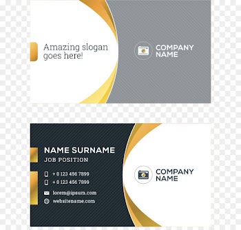 Business card Printing Logo Visiting card - Vector black and yellow business card curve 