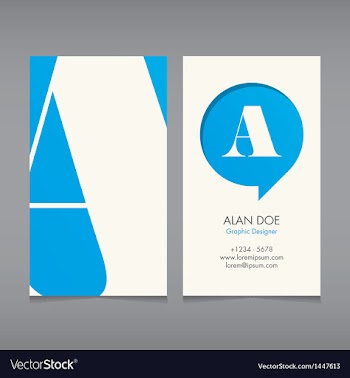  					Business card template letter A vector image														