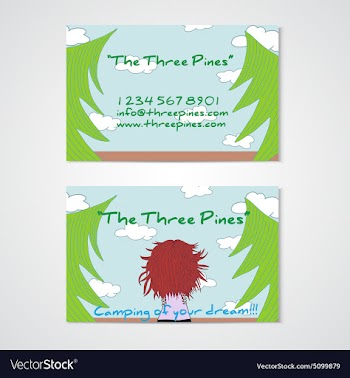 Business card template whit women in the wood vector image