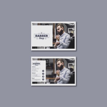 Business card template with barber concept Free Psd