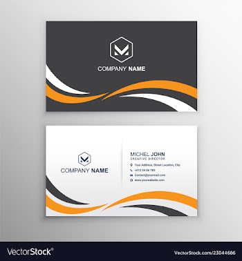 Business card template with wave shapes vector image