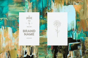 Business card, textured paint background… | Free stock photo | High Resolution image