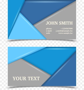 Business card Visiting card Flyer - Vector blue triangle cards 