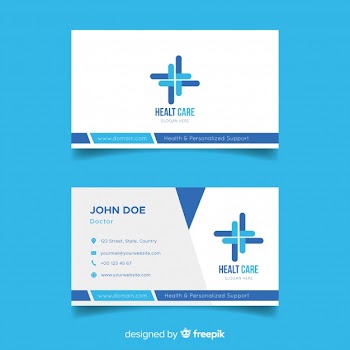 Business card with medical concept Free Vector