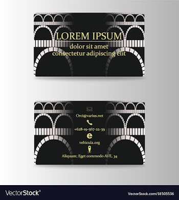 Business card with vintage arches vector image