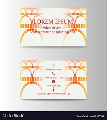 Business card with vintage arches vector image