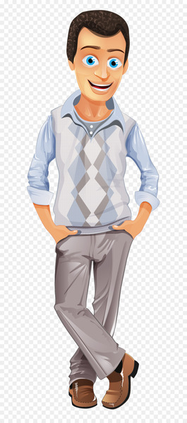 Business casual Casual Friday Clip art - Fashion hand-painted cartoon man 