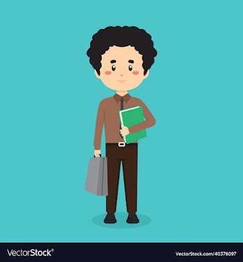 business character standing with file