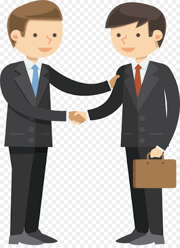 Business Company Customer Credit - Vector business people shake hands and talk 