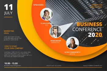 Business conference poster template Free Vector