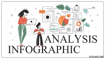 Business data analysis and analytics concept illustration