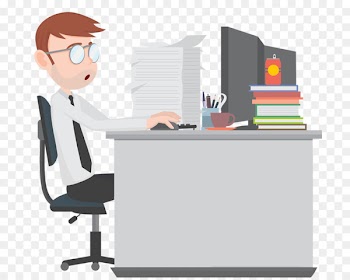 Business Desk Enterprise resource planning Management - Male white-collar work with computers 