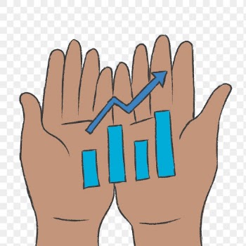 Business doodle png growth graph on hands | Free stock illustration | High Resolution graphic
