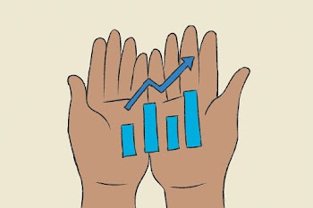 Business doodle vector growth graph on hands | Free stock illustration | High Resolution graphic