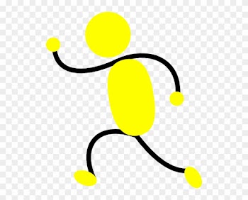 Business Employee People Over Yellow Background, Vector - People Running To The Left