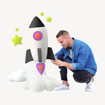 Business entrepreneur launching rocket, startup | Free Photo - rawpixel