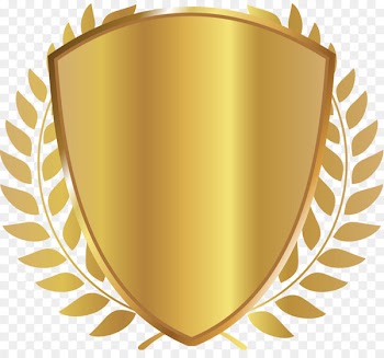 Business Financial adviser Award Laurel wreath - Golden Shield Badge 